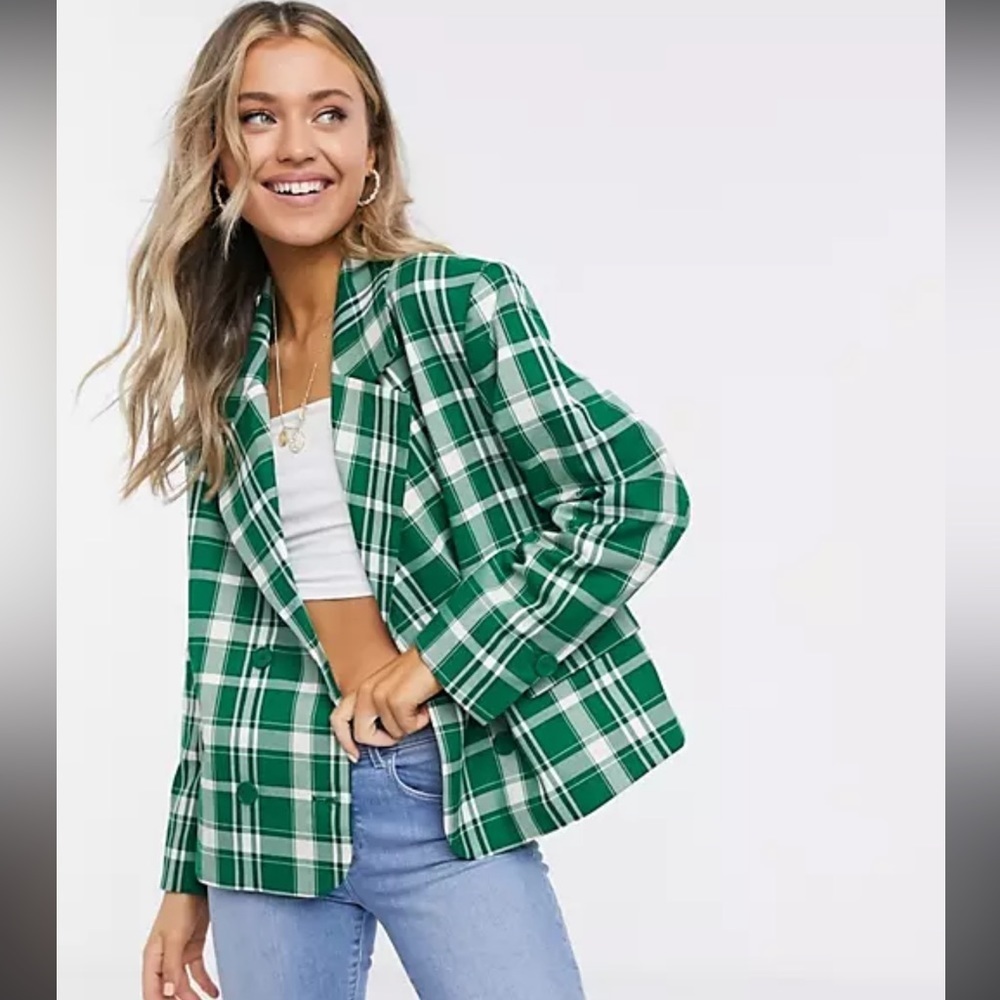 NWT Monki Penny Check Blazer